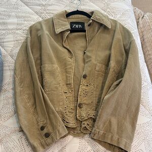 Zara Beige Eyelet Jacket